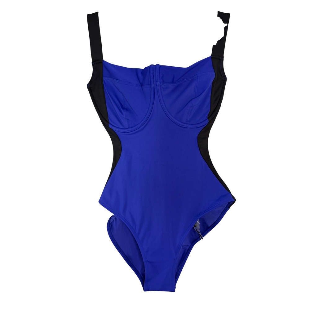 TA3 Lifty Contour One Piece Swimsuit XS Regular Long H/I Cup Blue NWT